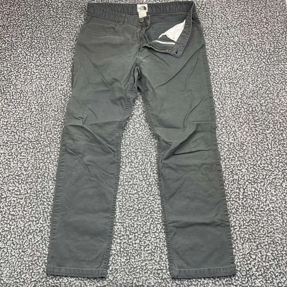 The North Face Hiking Pants Men 34x31 Gray Cotton Blend Straight Leg Outdoor
